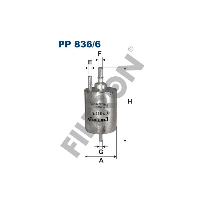 Filtro de Combustible Filtron PP836/6 Audi A4 (B6,B7/8E,8H), A6 II (4F/C6), A8 II (4E), Allroad II (4FH), R8 (42), Seat Exeo