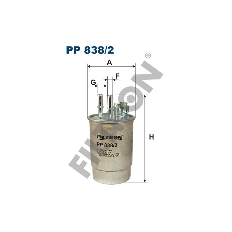 Filtro de Combustible Filtron PP838/2 Ford Fiesta Courier II, Fiesta IV (96-02), Focus