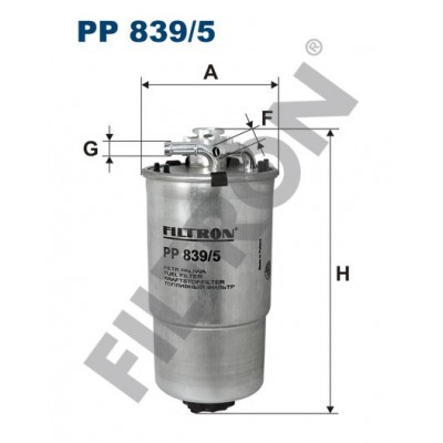 Filtro de Combustible Filtron PP839/5 Seat Cordoba III, Ibiza IV, Skoda Fabia, Volkswagen Polo IV