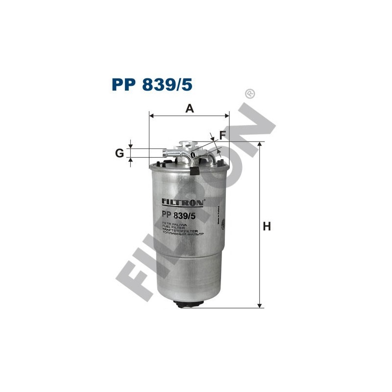 Filtro de Combustible Filtron PP839/5 Seat Cordoba III, Ibiza IV, Skoda Fabia, Volkswagen Polo IV
