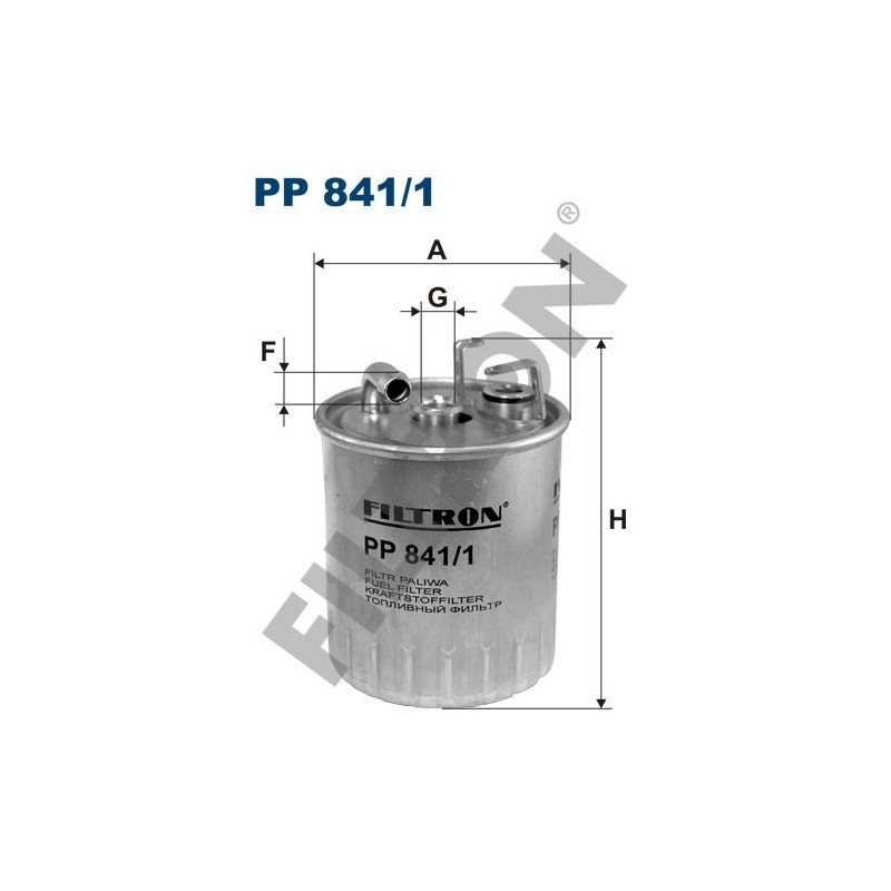 Filtro de Combustible Filtron PP841/1 Mercedes A (W168), Sprinter 208-216, Sprinter 308-316, Sprinter 408-416, V (638/2)