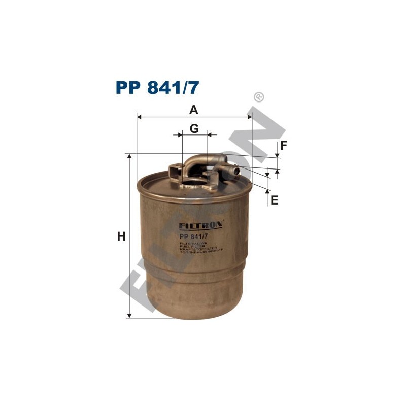 Filtro de Combustible Filtron PP841/7 Jeep, Mercedes A (W169), B (W245), C (W203/W204), CLC (CL203), CLK (A/C209), CLS (C219)