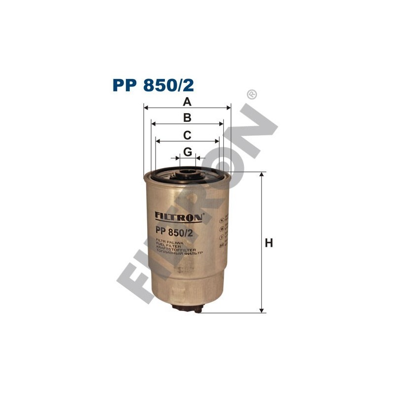 Filtro de Combustible Filtron PP850/2 Audi A4 (B5/8D), A6 (4B/C5), Skoda Superb, Volkswagen Passat (3B2/3B5), Passat (3B3/3B6)