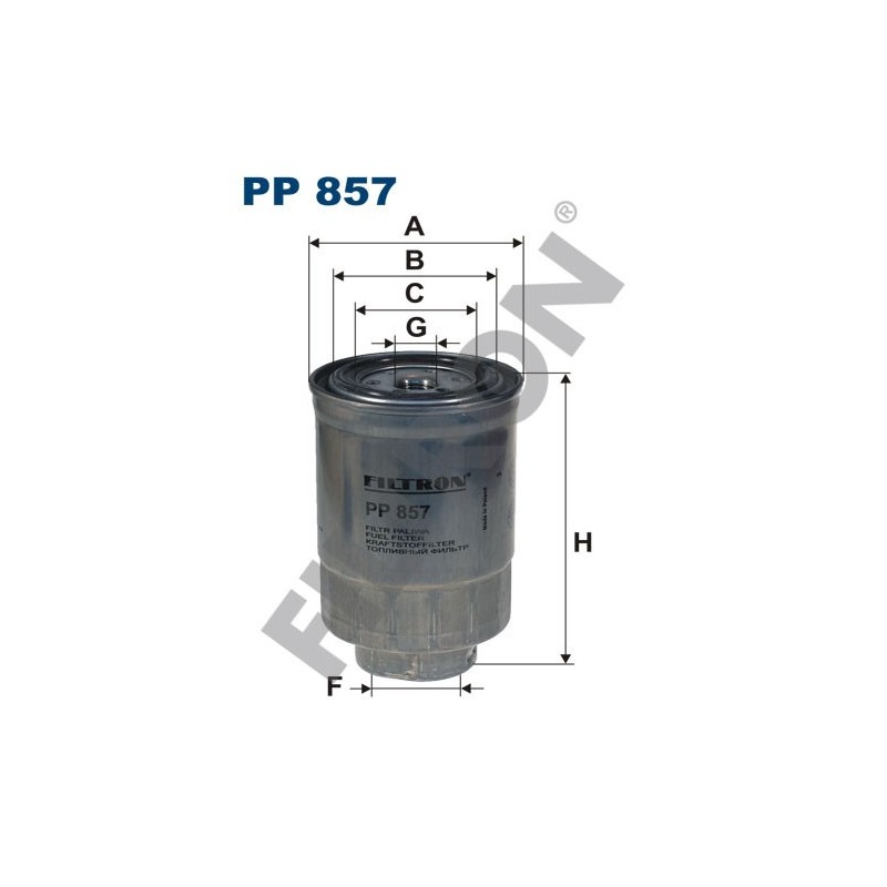 Filtro de Combustible Filtron PP857 Iveco, Ford Maverick I, LDV, London Taxi, Nissan Almera (N15/N16), Bluebird, Cabstar