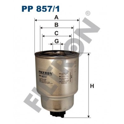 Filtro de Combustible Filtron PP857/1 Nissan Atleon, Almera (N16), Almera Tino, Cabstar E, Cabstar III, Navara, Pathfinder