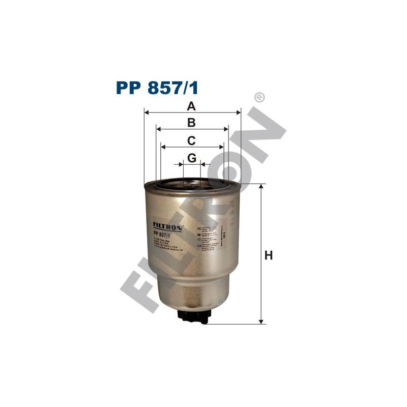 Filtro de Combustible Filtron PP857/1 Nissan Atleon, Almera (N16), Almera Tino, Cabstar E, Cabstar III, Navara, Pathfinder