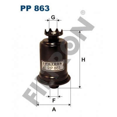 Filtro de Combustible Filtron PP863 Daihatsu Charade, Hyundai Accent, S Coupe, Mitsubishi Colt III, Colt IV, Galant V (92-96)