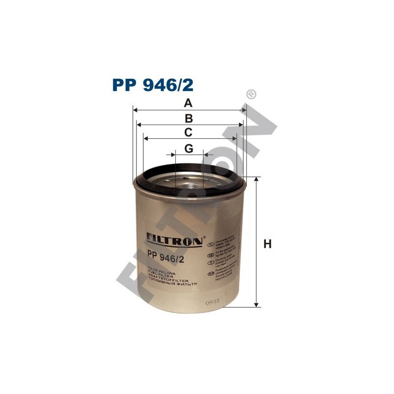 Filtro de Combustible Filtron PP946/2 Chrysler Grand Voyager I, Voyager I (ES)