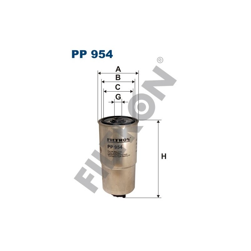 Filtro de Combustible Filtron PP954 Alfa Romeo 145, 146, 156, 166, Fiat Brava, Bravo, Marea, Multipla, Punto II, Lancia Lybra