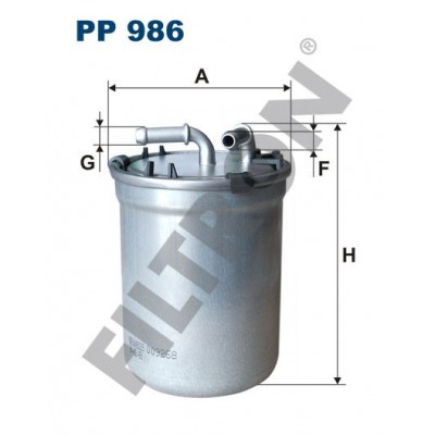 Filtro de Combustible Filtron PP986 Audi A1 (8X), Seat Cordoba III, Ibiza IV, Ibiza V, Skoda Fabia, Fabia II, Praktik, Roomster