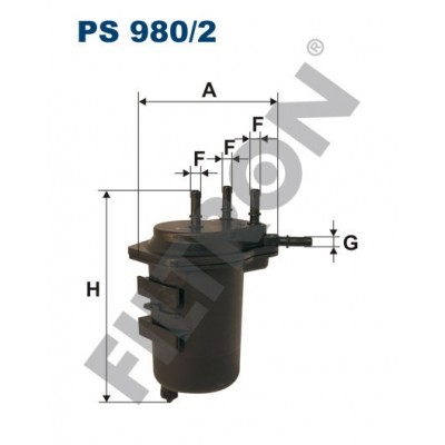 Filtro de Combustible Filtron PS980/2 Nissan Almera (N16), Cube, Juke, Kubistar, Micra III (K12), Note, NV200, Tiida