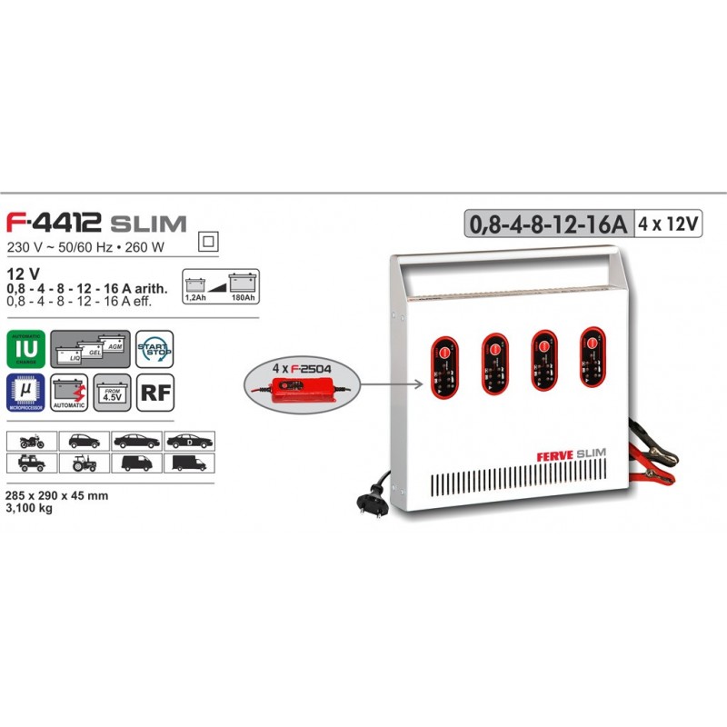 Cargador de baterías Ferve HF F-4412