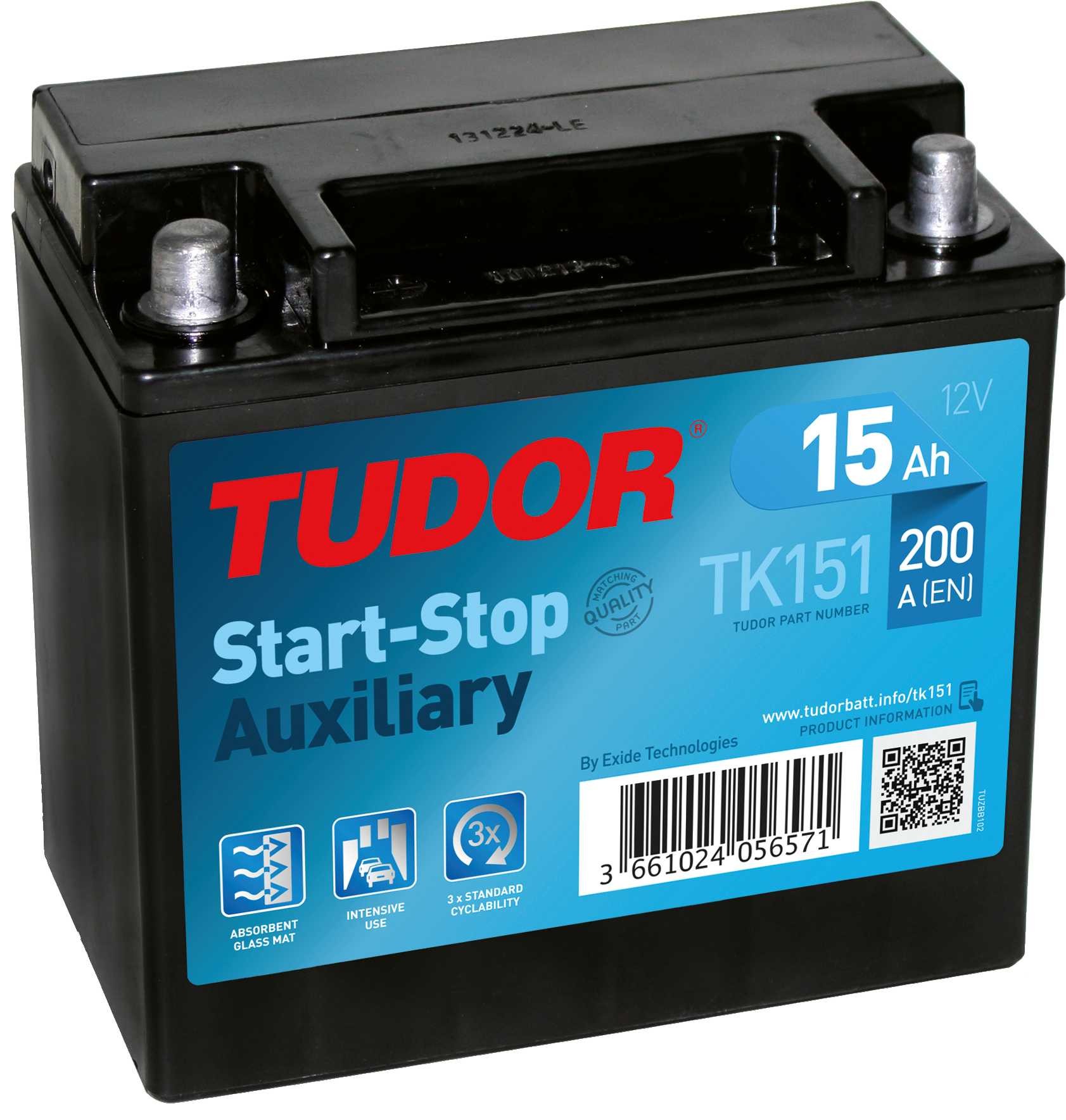 Batería TUDOR START-STOP AUXILIARES TK151 15Ah 200A