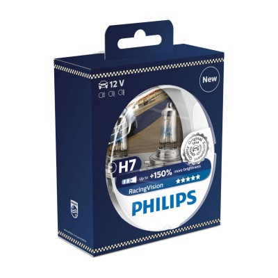 SET H7+150% RACING VISION PHILIPS - 12972RVS2